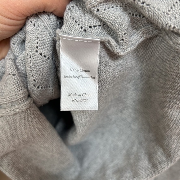 EdgeHill Collection long sleeve peter pan collar sweater - gray - sz 5 - Picture 4 of 9